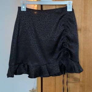 Black leopard print skirt